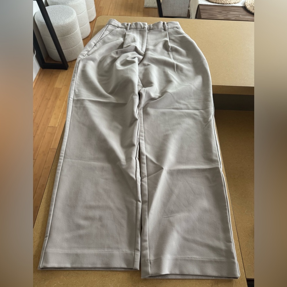 Abercrombie & Fitch Curve Love Wide Leg Trousers in Tan